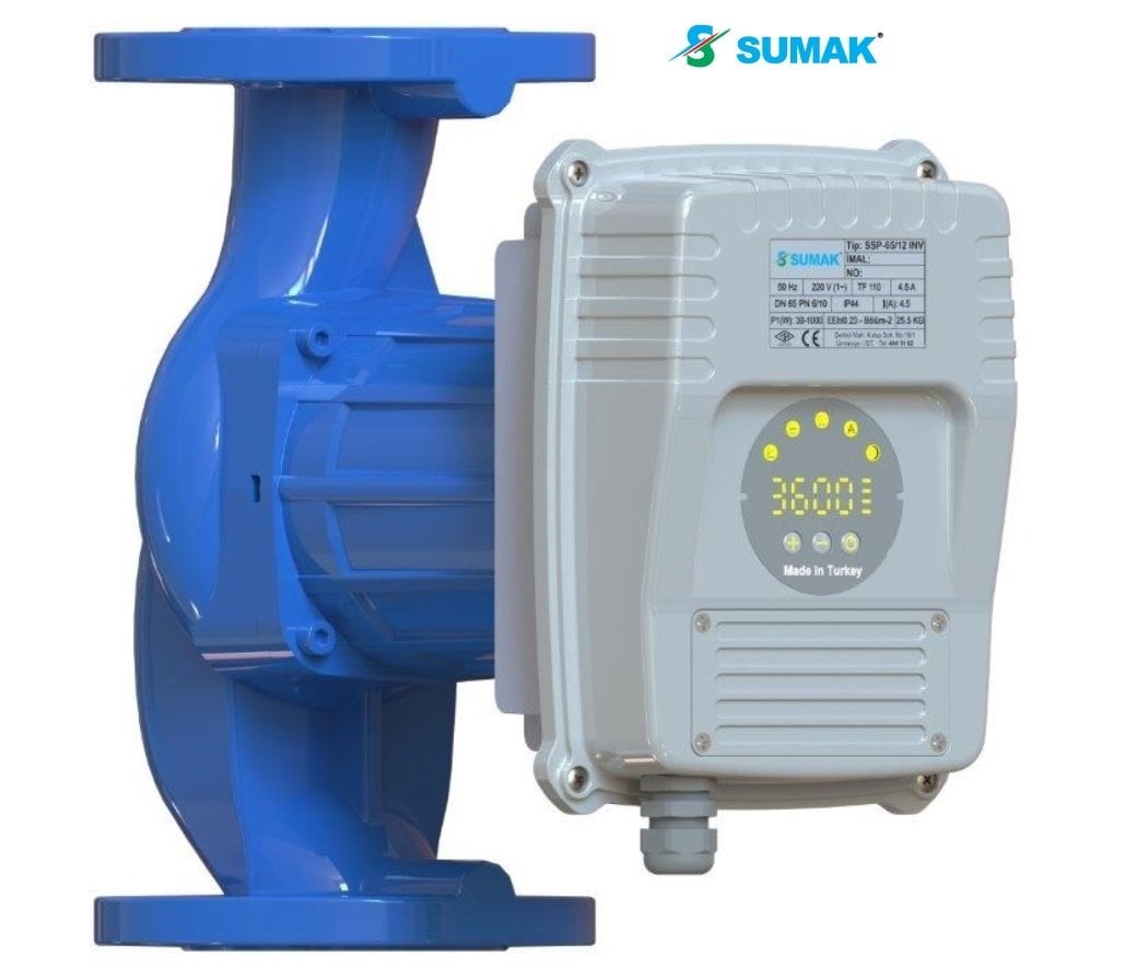 Sumak  SSP 40/15 INV  DN40  220V  Flanşlı Frekans Kontrollü Sirkülasyon Pompası