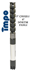 S 635/04 - 10 HP 3'' ÇIKIŞLI 6'' DÖKÜM FANLI DERİN KUYU DALGIÇ POMPA(C Tipi Motorlu)