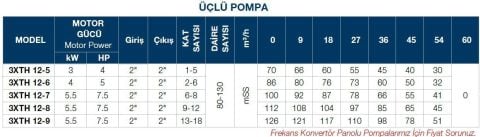 TERSAN, 3xTH 12-8, 3x7.5HP, 380V, ÜÇ POMPALI, DÜŞEY MİLLİ, ÇOK KADEMELİ HİDROFOR