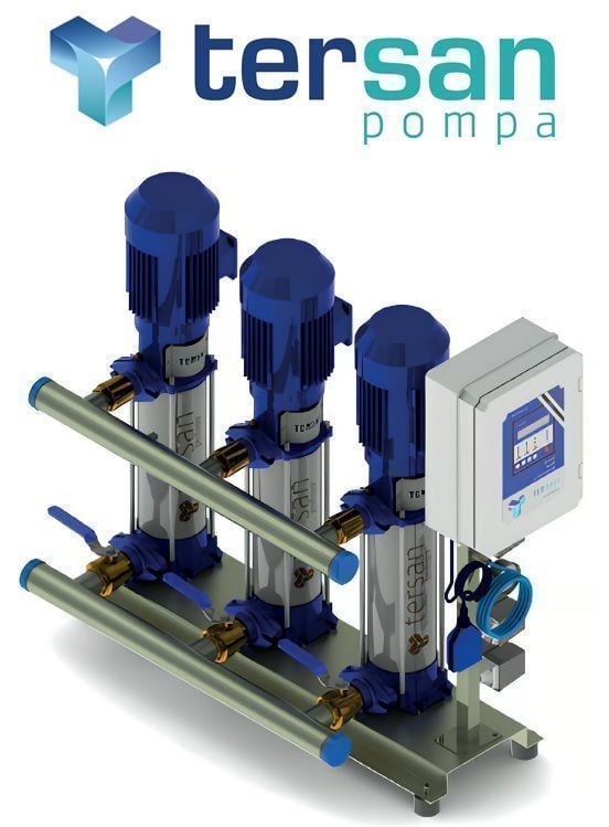 TERSAN, 3xTH 12-9, 3x7.5HP, 380V, ÜÇ POMPALI, DÜŞEY MİLLİ, ÇOK KADEMELİ HİDROFOR