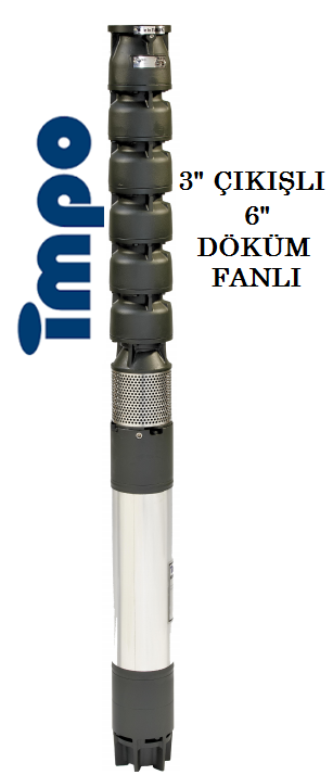S 645/05 - 12.5 HP 3'' ÇIKIŞLI 6'' DÖKÜM FANLI DERİN KUYU DALGIÇ POMPA(C Tipi Motorlu)