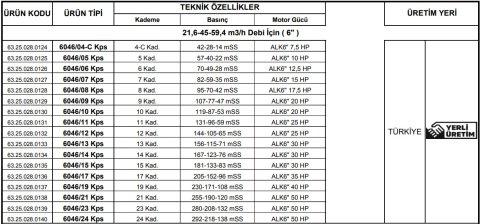 Alarko 6046/11 Kps  25Hp  6'' Paslanmaz Derin Kuyu Dalgıç Pompa (Motor+Pompa) ALK-KPS Serisi