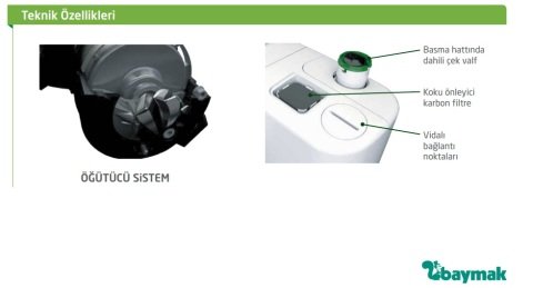 Dab GENİX WL 110    0.32kW  220V   1+3 Bağlantılı Parçalayıcı Bıçaklı WC Öğütücü Atık Su Sistemi