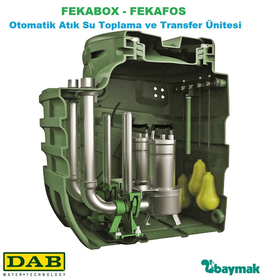 Dab FEKABOX 110   110 Lt. Tek Pompalı Atık Su Toplama ve Tahliye Sistemi (pompa hariçtir.)