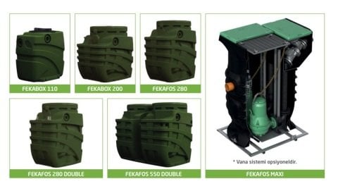 Dab FEKAFOS 280   2 inç DOUBLE  280 Lt. Çift Pompalı Atık Su Toplama ve Tahliye Sistemi (pompa ve pano hariçtir.)
