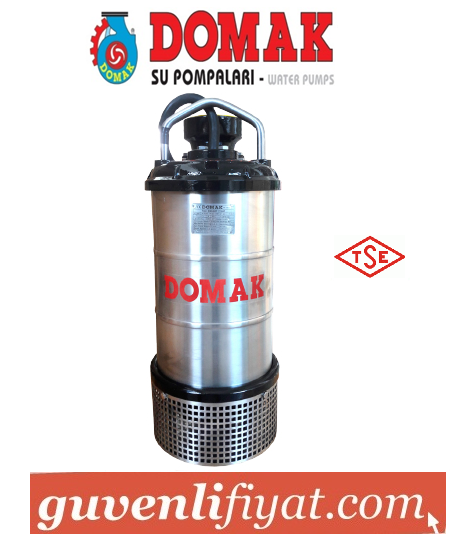 DOMAK ASG407 5.5 HP 380V GÖMLEKLİ PASLANMAZ ÇELİK GÖVDELİ ATIK SU DALGIÇ POMPA