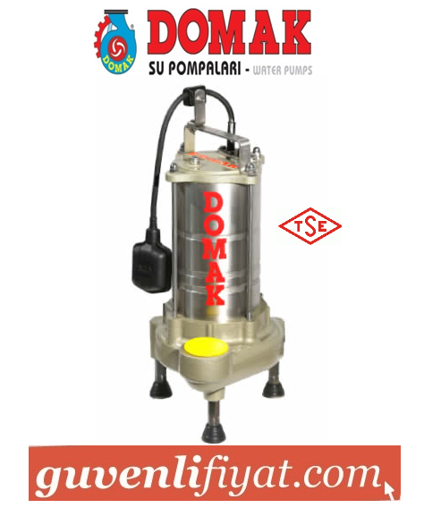 DOMAK ASM1350 V5 3.HP 220V VORTEX ÇARKLI PASLANMAZ ÇELİK GÖVDELİ KARIŞTIRICILI DALGIÇ POMPA