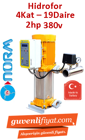 NORM NBH 1/1203T 380V 2HP 4 Kat-19 Daire Tek Pompalı Paket Hidrofor