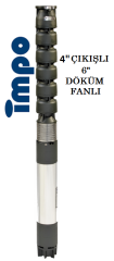 S 690/12 - 60 HP 4'' ÇIKIŞLI 6'' DÖKÜM FANLI DERİN KUYU DALGIÇ POMPA(C Tipi Motorlu)