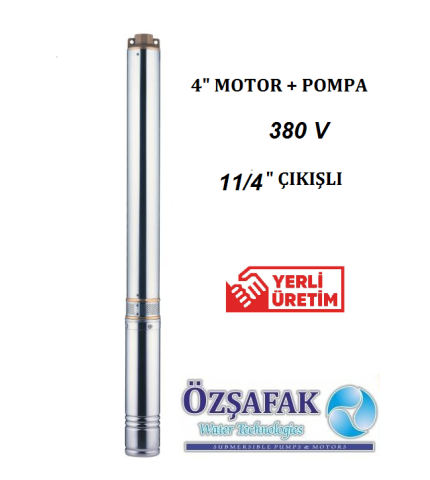 ÖZ ŞAFAK  ST 4/16  -1.5HP-380V- 4'' DALGIÇ MOTORLU POMPA (MOTOR + POMPA)
