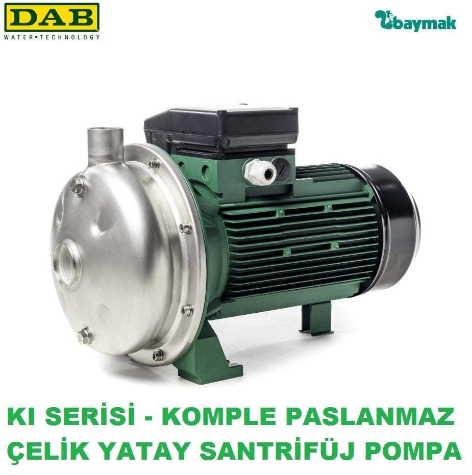 Dab  KI 30/120 T    1kW  380V  Komple Paslanmaz Çelik  Yatay Santrifüj Pompa