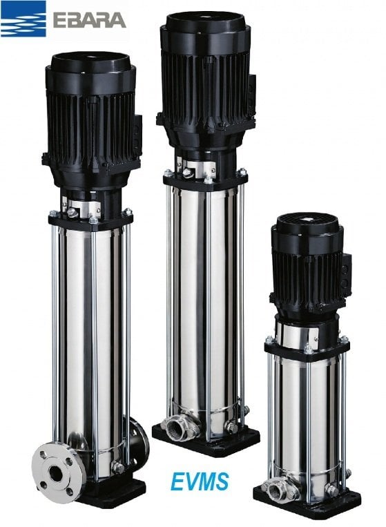 Ebara EVMS10  12N5/5.5   7.5Hp 380V  Dikey Milli Çok Kademeli Paslanmaz Çelik İnline Pompa (AISI 304)
