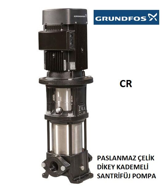 GRUNDFOS  CR 1-4   0.37kW 380V DİKEY KADEMELİ PASLANMAZ ÇELİK İNLİNE SANTRİFÜJ POMPA / HQQV SALMASTRA  / Oval Flanş (A) - 96516197