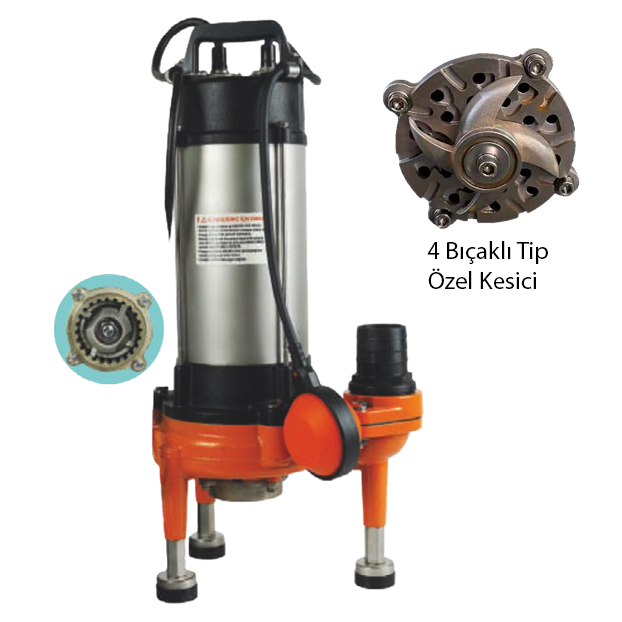 WATER SOUND FC-2200AF 3HP 2.2Kw 220V EKONOMİK ÖĞÜTÜCÜLÜ TİP DRENAJ POMPASI