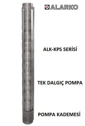 Alarko 6017/37  30Hp  6'' Paslanmaz Çelik Derin Kuyu Tek Dalgıç Pompa (Tek Pompa-Pompa Kademesi) ALK-KPS Serisi
