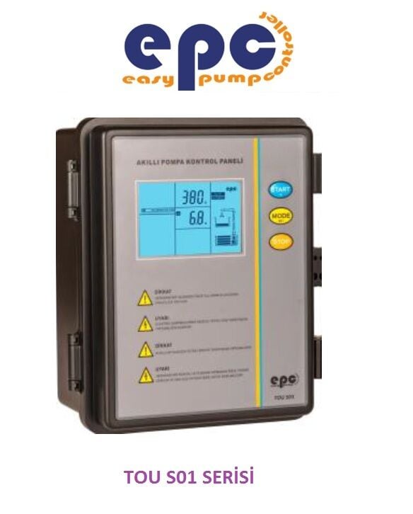 EPC TOU S01 SERİSİ - IP 65-  15 KW (20 HP)TRİFAZE 380V-50 HZ  TEK POMPALI PANO - AKILLI KONTROL ÜNİTESİ (Dalgıç pompa, hidrofor ve drenaj pompalarında kullanım.)
