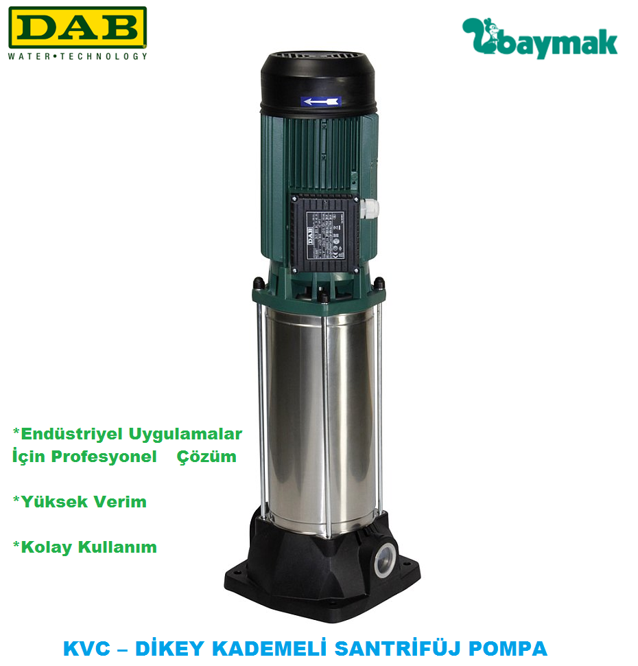 Dab  KVC 50-30 T      0.75kW  380V   Dikey Milli Çok Kademeli Santrifüj Pompa