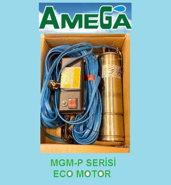 Amega MGM-P 200 2Hp 220V 4\'\' 25 Metre Kablolu ve Panolu Dalgıç Motor (Eco motor)