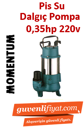 MOMENTUM PSP9-7.5/0.25 0.35hp 220v Açık Fanlı Pis Su Dalgıç Pompa