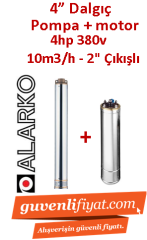 ALARKO 4SD10/18 DMD 4Hp 380v 2'' Çıkışlı 4'' Derin Kuyu Sondaj Motor + Pompa