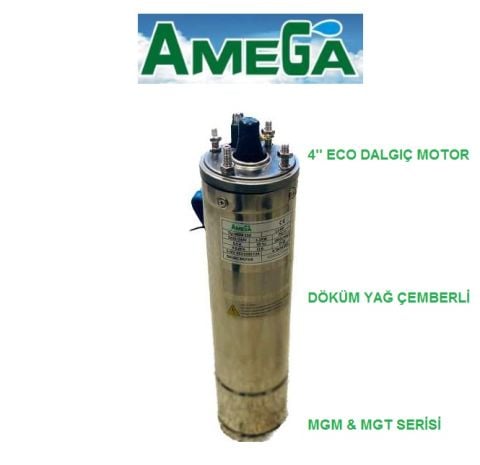 Amega MGM 300  3Hp 220V 4\'\' Döküm Yağ Çemberli Derin Kuyu Sondaj Dalgıç Motor (Eco motor)