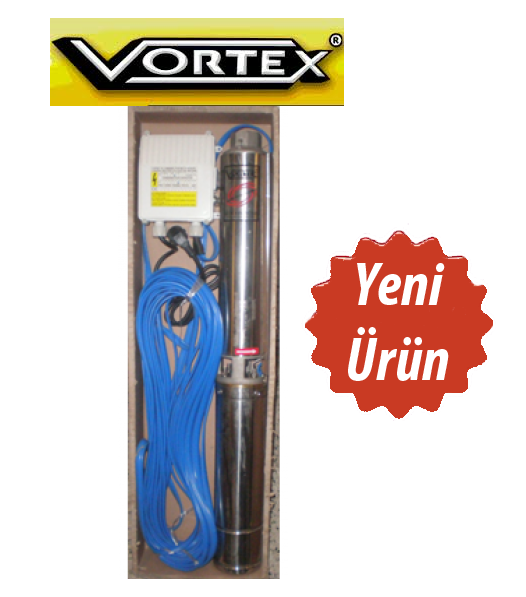 VORTEX 6 GMP 10 Kendinden 25mt Kablolu + Kum.panolu 4'' Paket Dalgıç Pompa