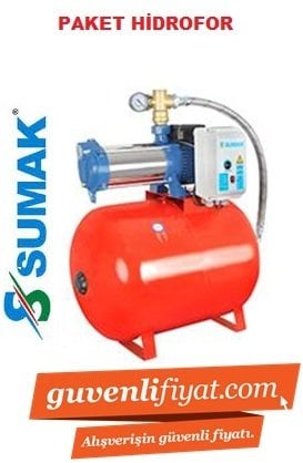 SUMAK SYMTH6-150/8  1.5hp 380v Kademeli Paket Hidrofor 100lt Tanklı (Pano+Flatör dahil)