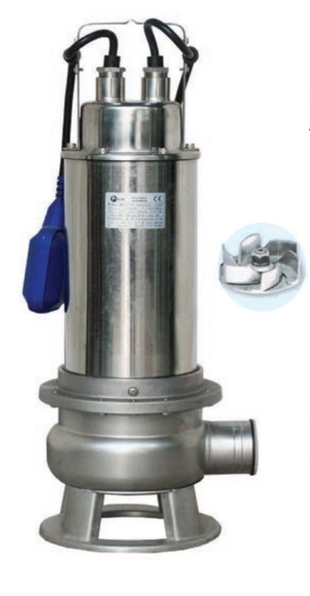 WATER SOUND WQ20-10-1.5 -2 HP-380V- KOMPLE PASLANMAZ FOSEPTİK DALGIÇ POMPA