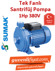 SUMAK SMT100 1Hp 380v Tek Fanlı Santrifüj Pompa