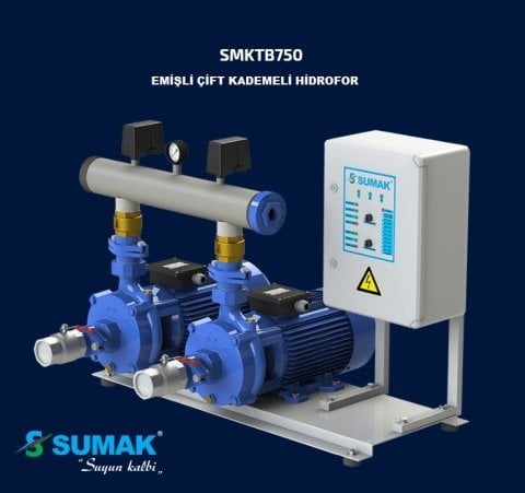 Sumak SMKTB550/2    2X4 kW  380V  İki Pompalı Emişli Çift Kademeli Yatay Hidrofor