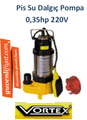 VORTEX VX-35 0.35HP 220V Pis Su Dalgıç Pompa