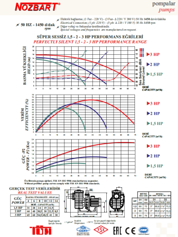 Nozbart Huzur Serisi PMF-022 - 2 Hp Ön Flitreli Havuz Pompası (Monofaze)