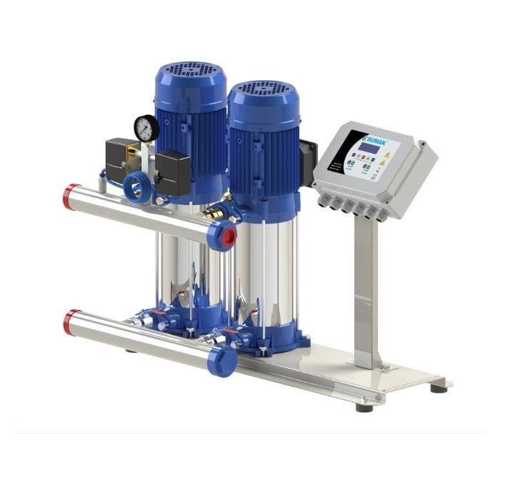 SUMAK SHT8B 400/10  SMART  4 HP  380V ÇİFT POMPALI DİJİTAL PANOLU HİDROFOR