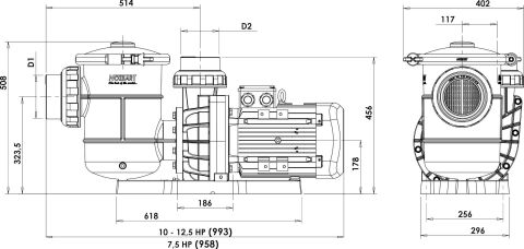 Nozbart Süper Tufan Serisi PTF-075S - 7.5 Hp Ön Filtreli Havuz Pompası