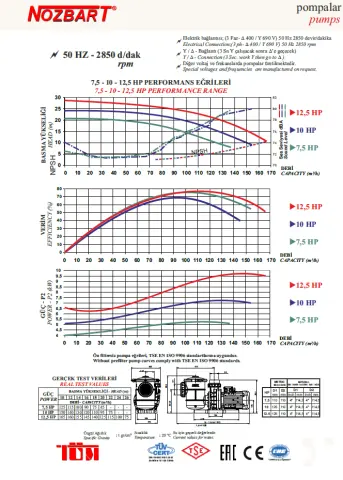 Nozbart Süper Tufan Serisi PTF-075S - 7.5 Hp Ön Filtreli Havuz Pompası