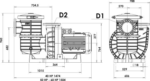 Nozbart Sultan Serisi PTF-400 - 40 Hp Ön Filtreli Havuz Pompası