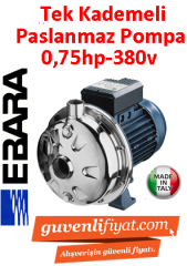 EBARA CDX 90/10 380V 0.75HP AISI 304 Tek Kademeli Paslanmaz Çelik Santrifüj Pompa