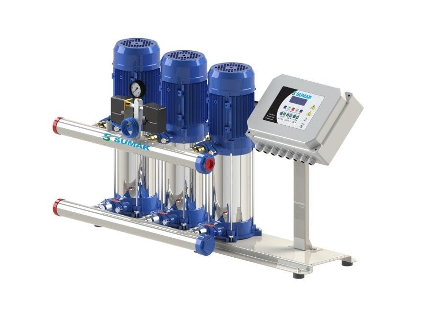 SUMAK SHT16C 850/8  SMART  8.5 HP 380V ÜÇ POMPALI DİJİTAL PANOLU HİDROFOR