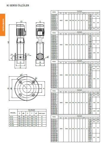 Etna KI 20/16-185     25Hp 380V  Dik Milli Komple Paslanmaz Çelik Çok Kademeli Santrifüj Pompa