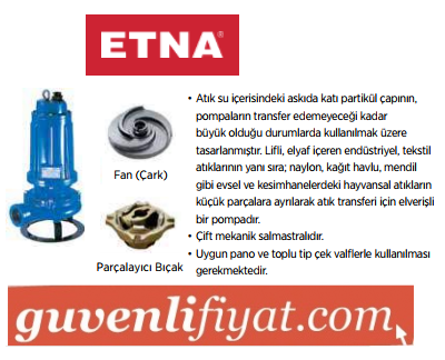 ETNA DTR 150 1.5 HP 220V PARÇALAYICI BIÇAKLI ENDÜSTRİYEL TİP ATIK SU DALGIÇ POMPA