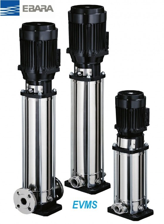 Ebara EVMSL20  3N5/4   5.5Hp 380V  Dikey Milli Çok Kademeli Paslanmaz Çelik İnline Pompa (AISI 316)