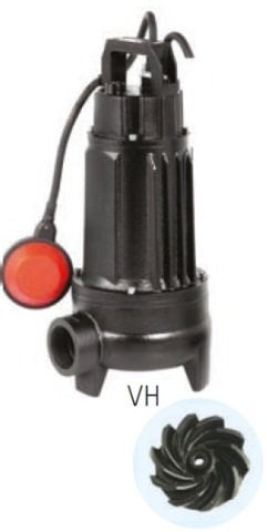 WATER SOUND VH100/40 -1 HP-380V- DÖKÜM GÖVDELİ PARÇALAYICILI ATIK SU POMPA