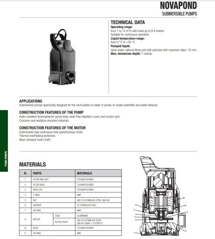 Dab  NOVAPOND 550 M    0.55kW 220V  Bahçe ve Süs Havuz Pompası