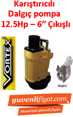 VORTEX KRS 69 12.5HP 380V 6\'\' Çıkışı Krom Açık Fanlı Karıştırıcılı Dalgıç Pompa