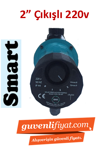 SMART SMP 32/12-180 MF 220V 2'' Çıkışlı Üç Hızlı Dişli Sirkülasyon Pompası