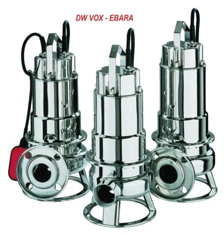 EBARA DW VOX 75   380V 0.75HP Komple Paslanmaz Açık Fanlı Dalgıç Pompa
