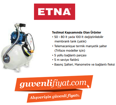 ETNA 1 SCT 310-80 ES 3.HP  380V ÇİFT KADEMELİ SANTRİFÜJ POMPALI PAKET HİDROFOR