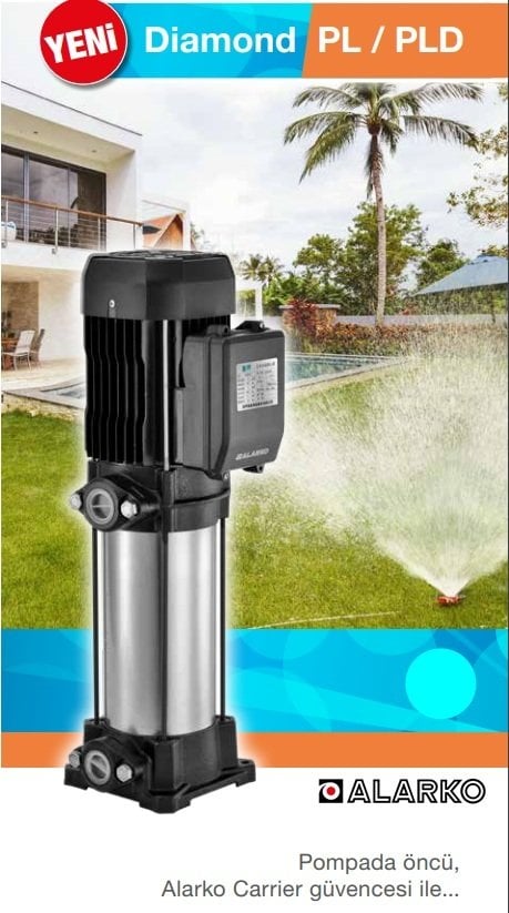Alarko  PLD 4-7      2.4Hp  220V    Paslanmaz Gövdeli Dikey Milli Çok Kademeli Santrifüj Pompa