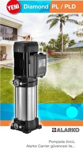 Alarko  PLD 4-7      2.4Hp  220V    Paslanmaz Gövdeli Dikey Milli Çok Kademeli Santrifüj Pompa