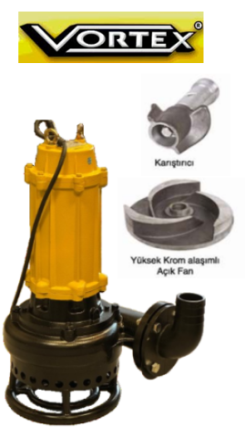 Vortex Eco KRS 45 7.5Hp 380v 1450d/d Karıştırıcılı Dalgıç Pompa